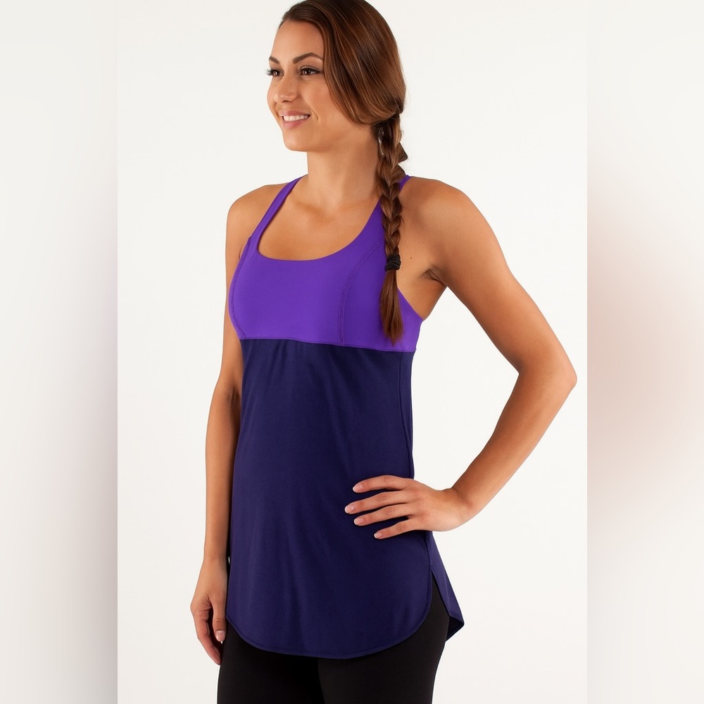 Lululemon Venus Tank Top Size 4 Power Purple / Mirage Deep - Picture 2 of 5